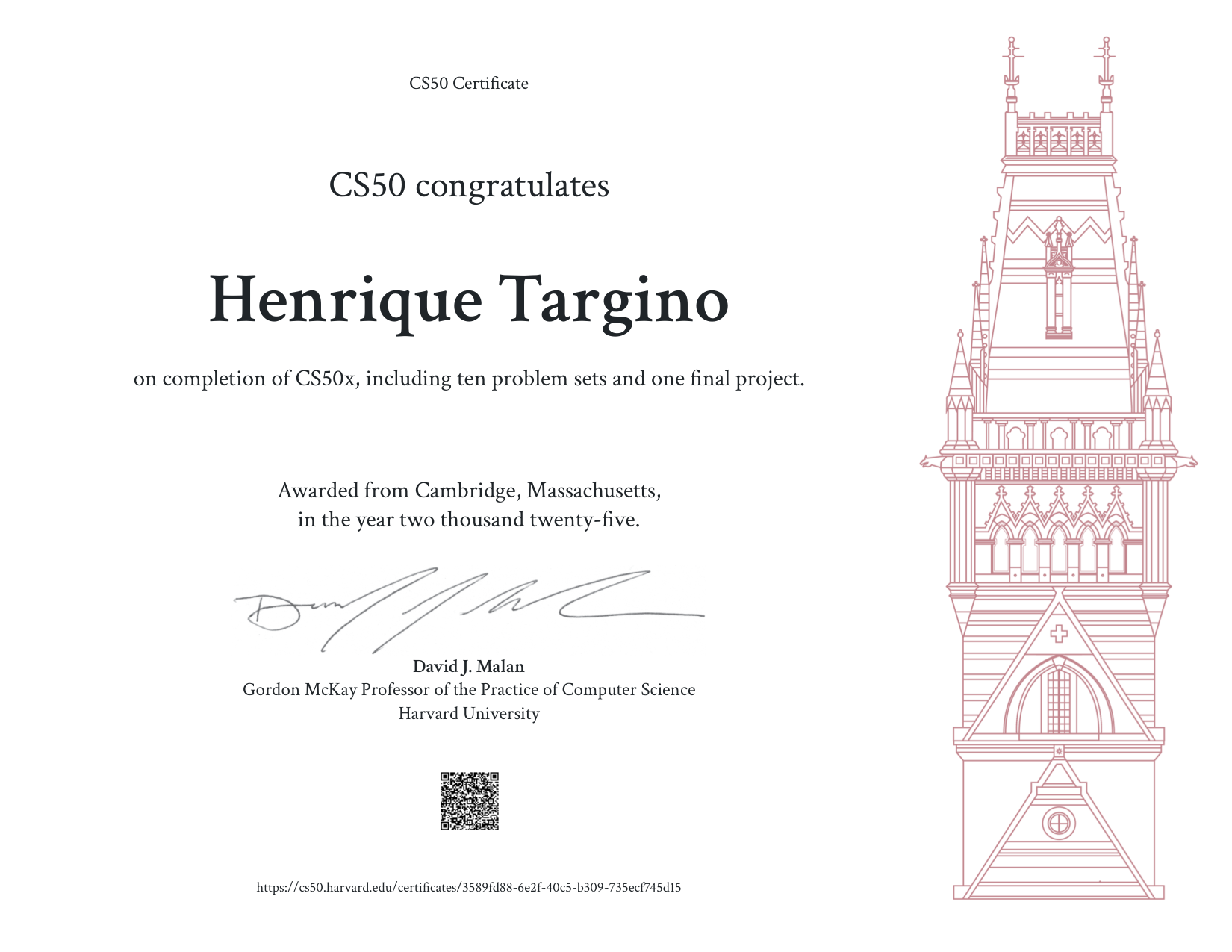 Certificado Harvard